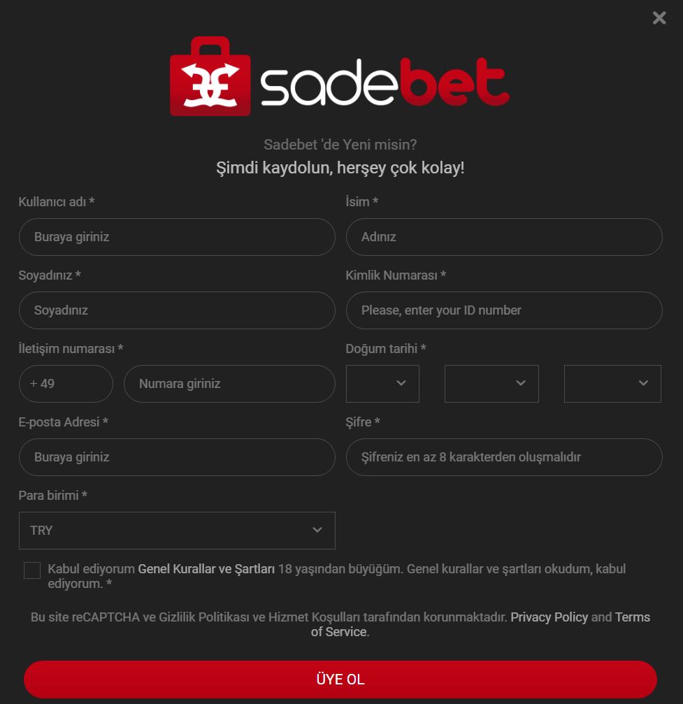 sadebet üyelik